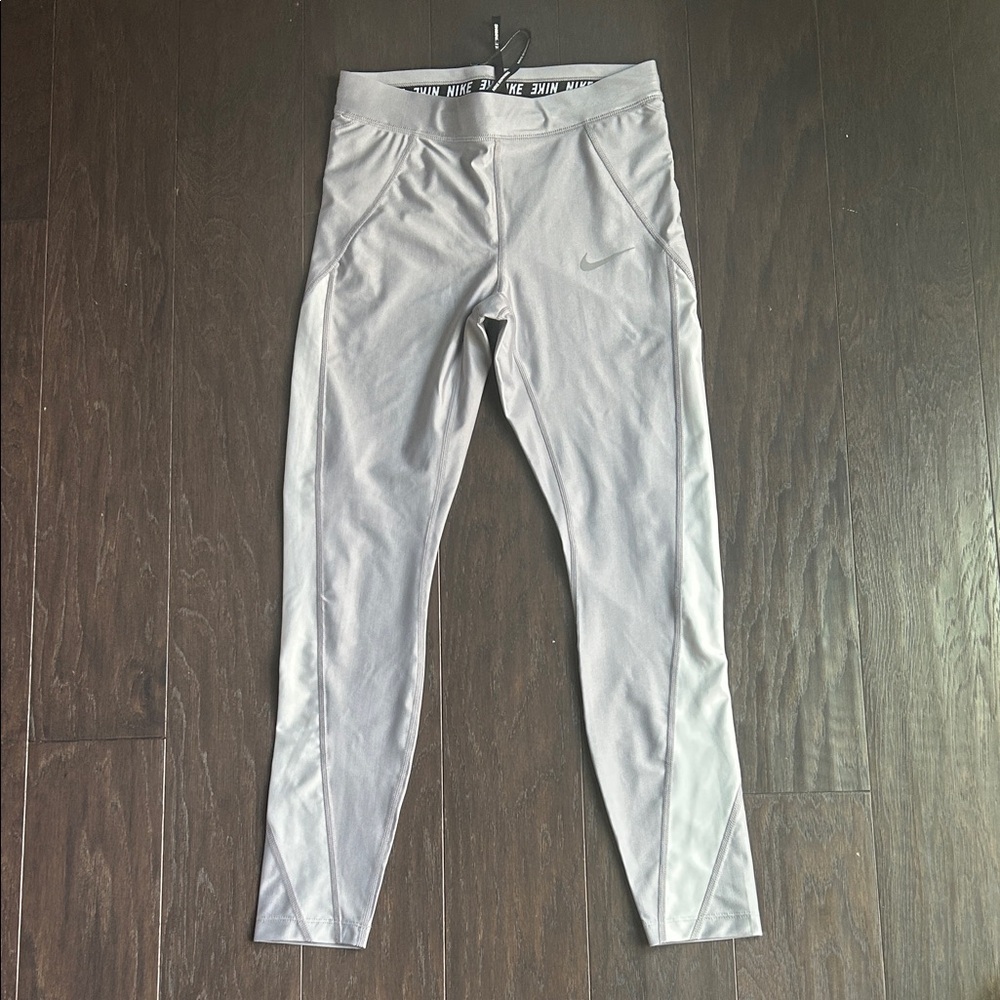 Nike silver grey running tights S